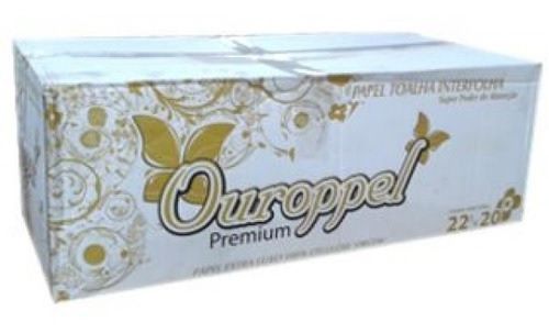 Papel Interfolhas 2 Dobras Ouroppel 22,5x20 100% Celulose Caixa c/4800 Folhas