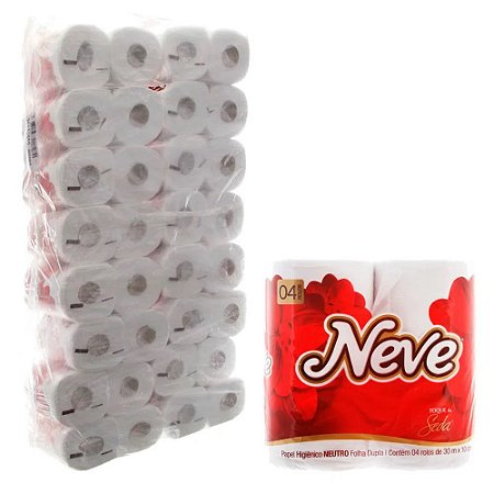 Papel Higiênico Neve Folha Dupla Fardo com 64 Rolos