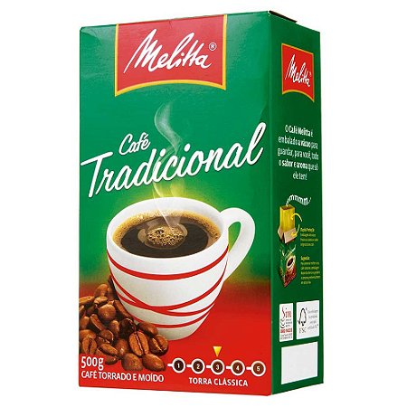 Café Torrado e Moído Tradicional Melitta Vacuo 500g