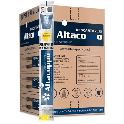Copo Descartável Branco Altacoppo CX com 2.500 unidades