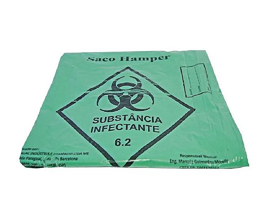 Saco Para Lixo Hospitalar Hamper 100L Verde C/50 Un
