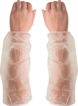 Manga pvc transparente sem forro com elásticos para ajustes