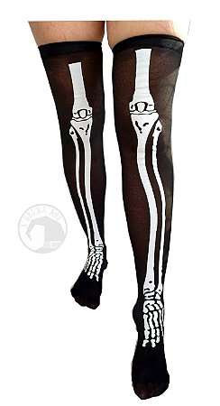 Meia Halloween Esqueleto
