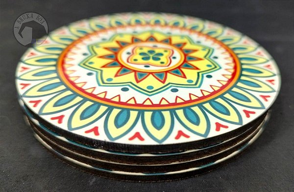 Conjunto de Porta Copos Mandala