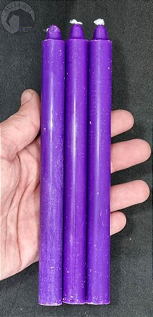 Vela Palito - Violeta - Pacote com 3 Velas