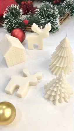 Kit Especial com 5 Velas Perfumadas de Natal