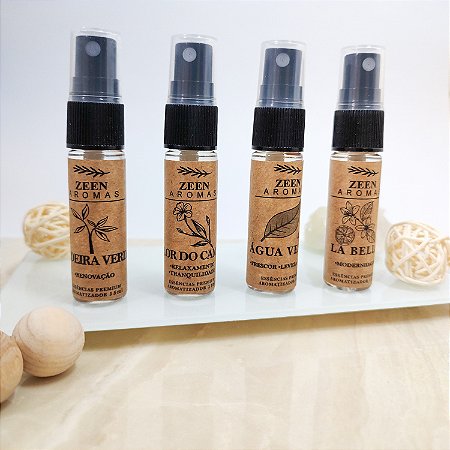 Kit 4 uni Home Spray 15ml Cada - Madeira Verde, Flor do Campo, Água Verde, La Bella