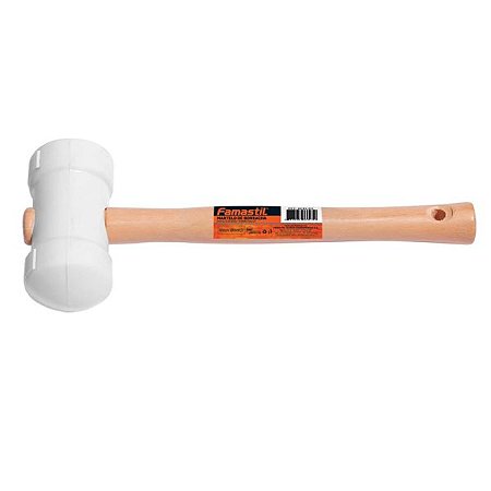 MARTELO BORRACHA 60MM BRANCO C/MADEIRA