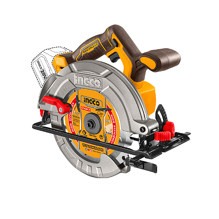 SERRA CIRCULAR BRUSHLESS INGCO 7 1/4" À BATERIA 20V LINHA P20S COM UMA BATERIA 4.0AH