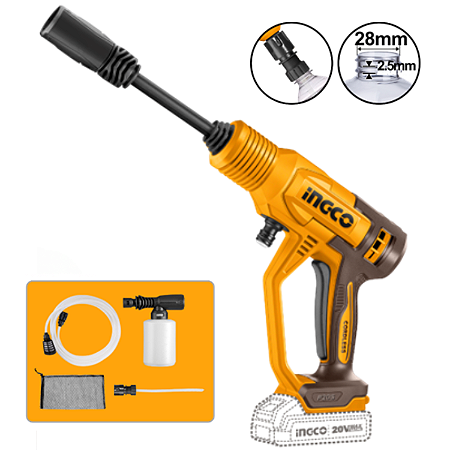 LAVADORA INGCO À BATERIA ÍON-LÍTIO 20V LINHA P20S COM 1 BATERIA 2.0AH E CARREGADOR