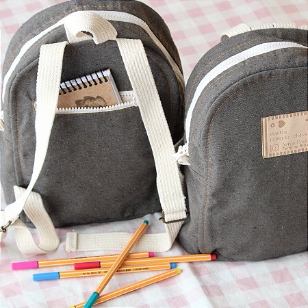 MOCHILA ALGODÃO RECICLADO ARAÇA CHUMBO