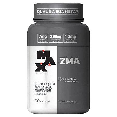 ZMA 90 Caps - Max Titanium7,0mg Zinco por porção