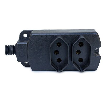 TOMADA MULTIPLA 2 ENTRADAS PRETA 2P+T 20A CB