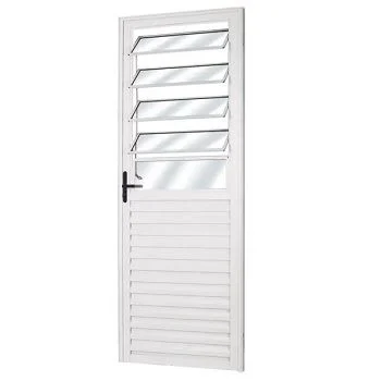 PORTA ALUMINIO MISTA BASC E VIDRO LADO DIREITO