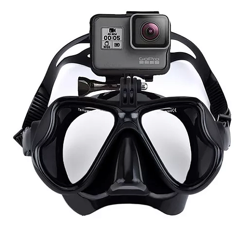 Máscara Profissional De Mergulho - Com Suporte (go Pro)
