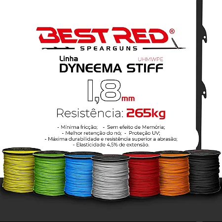 Dyneema Best Red Stiff 1.8mm 24 Tramas Pesca Sub ( 10 metros)
