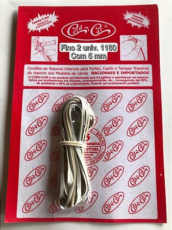 Filete de Calafetação Automotiva  fino 2 com 5mm de largura cód 1160