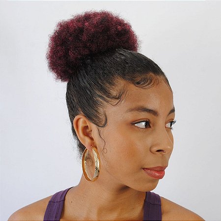 Aplique Rabo de Cavalo Ponytail AFRO PUFF WNT - Vermelho