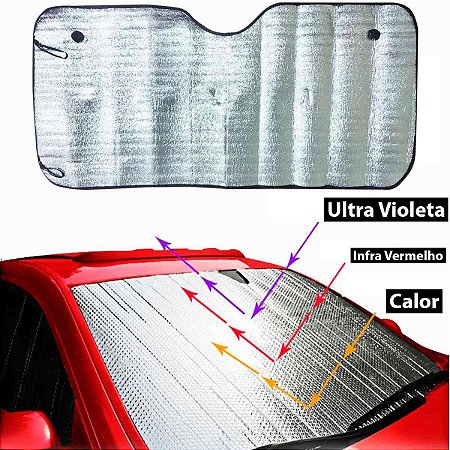 Protetor de Parabrisa Solar Automotivo 130x60 cm Alumínio