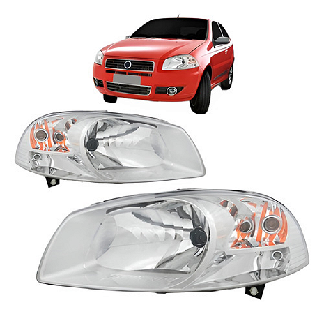 Farol Fiat Palio 2008 A 2016 Fiat Strada 2014 A 2020 Reto Cromado