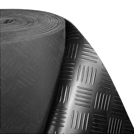 Lençol Piso Borracha Antiderrapante Xadrez 3mm 1,40m x 20m