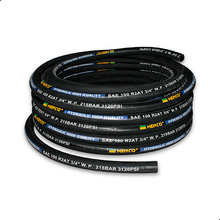 Mangueira Hidráulica R2 At 2 Trama Aço 3/4" pol Menco - 70 Mts