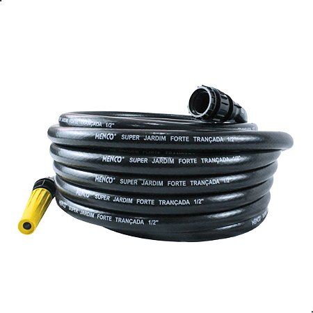 Kit Mangueira Emborrachada Jardim Forte + Esguicho 1/2 - 30m