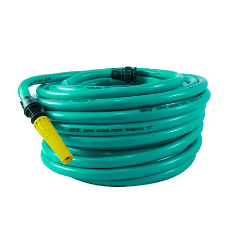 Kit Mangueira Emborrachada Jardim Forte + Esguicho 1/2 - 25m
