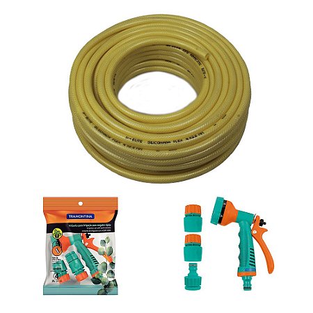 Kit Mangueira de Jardim 1/2 pol 60m com Esguicho Tramontina