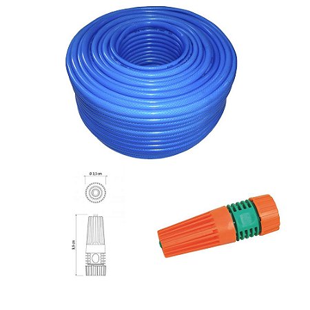 Mangueira Jardim 1/2pol 50m + Esguicho Rosqueavel Tramontina