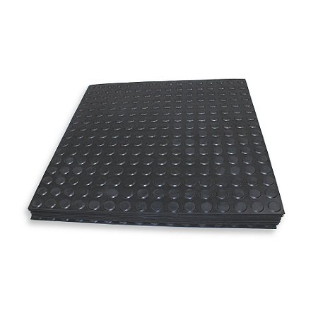 Placa Piso de Borracha Moeda 3mm 50x50cm Antiderrapante 10UN