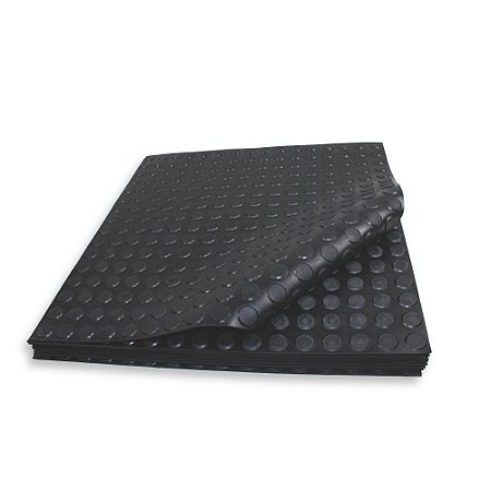 Placa Piso de Borracha Moeda 3mm 50x50cm Antiderrapante 15UN
