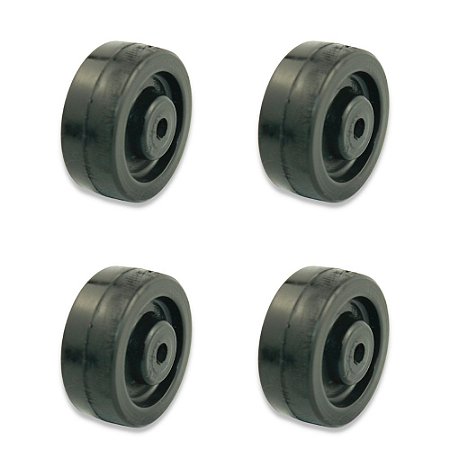 Kit com 4 Rodas 210 50mm de Borracha para Rodizio