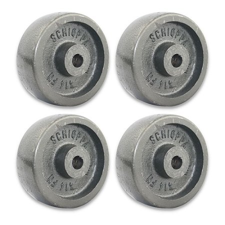 Kit Roda 4 Pol R 414 Ferro Fundido p/ Rodízio 300kg (4 un)