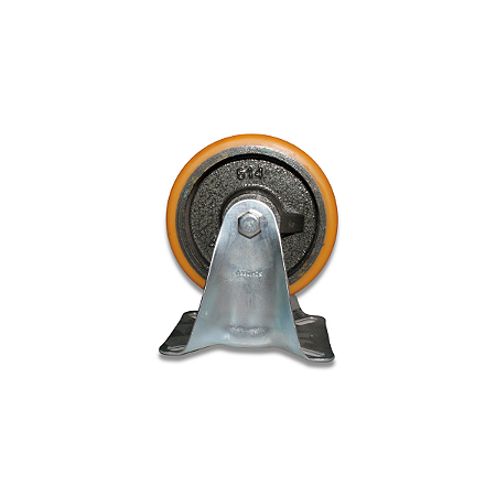 Rodinha 127mm Ferro com Poliuretano 5 Pol com Placa Fixa