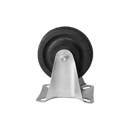 Rodinha 12cm Borracha 5 Polegadas com Placa Fixa