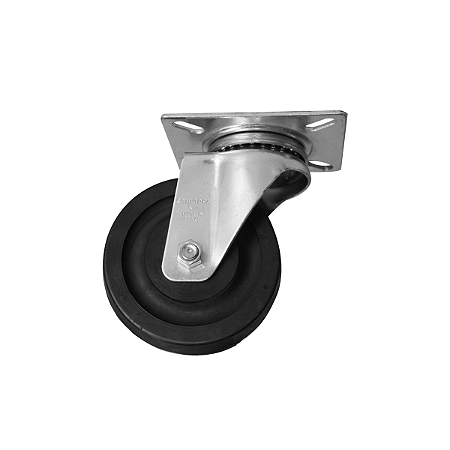 Rodinha 12cm Borracha 5 Polegadas com Placa Giratória