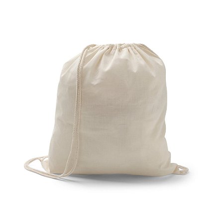 Sacola tipo mochila 100% algodão (103 g/m²) Cód. 92456