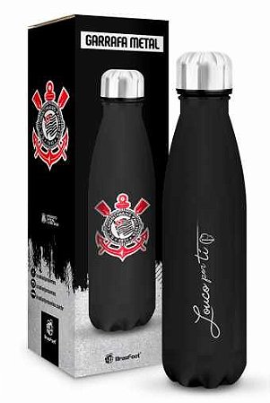 Garrafa Termica Metal Emborrachado Neo Corinthians Oficial