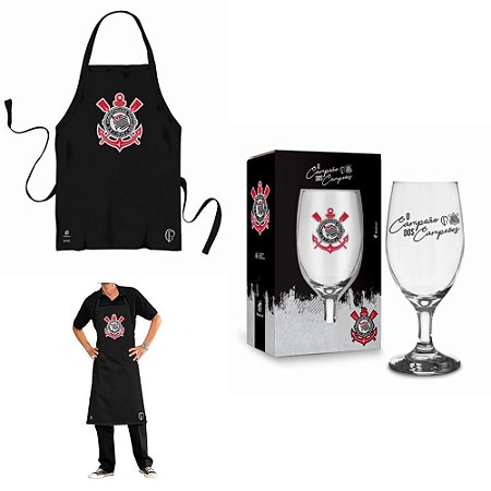 Conjunta Taça E Avental Time do Corinthians Gaviões da Fiel