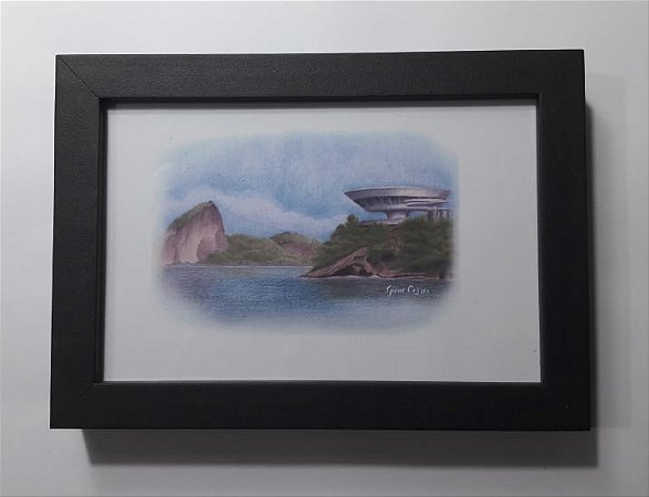 Quadro MAC Niterói em lápis de cor