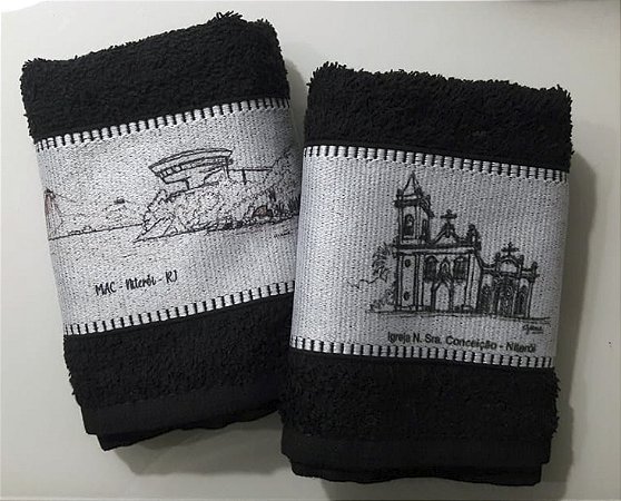 Kit de 02 toalhas de lavabo - temas de Niterói