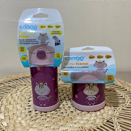 // KIT GARRAFA E COPO TERMICO CLINGO //
