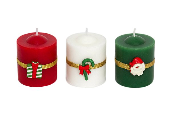 Trio de Velas Gominho Decoradas