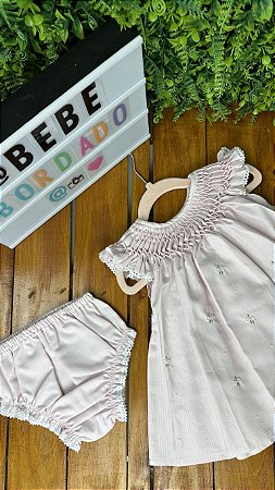 Vestido Casinha de Abelha Rosa com calcinha