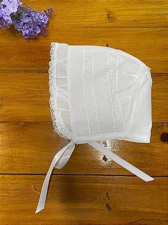Touca para Batizado Renda Paraiba (3 a 12 Meses
