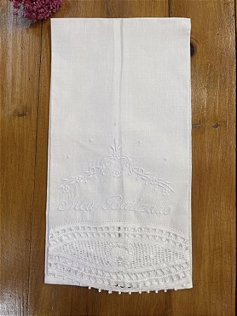 Toalha para Batizado Bordada a Mão Meu Batizado