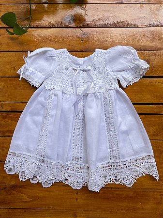 Vestido Barra Margarida Batizado