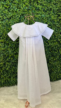 MANDRIÃO PARA BATIZADO EM LINHO BORDADO ESPÍRITO SANTO