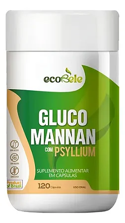 Glucomannan 750mg +psyllium 600mg Puro 1 Pote 120capsulas Glucomannan Puro Original